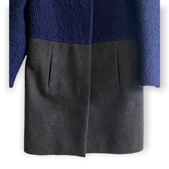 Cedric‎ Charlier Two-Tone Wool Coat Sz 4 - Picture 4 of 14